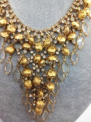 VINTAGE JULIANA? GOLD TONE WATERFALL NECKLACE BRACELET DEMI PARURE