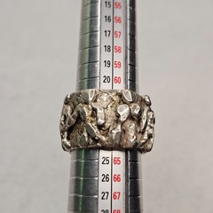 Vintage Brutalist Sterling Silver Abstract Figural Wide Band Ring Size 10 26.85g