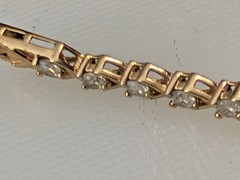 Vintage Sterling Silver 925 Gold Vermeil Cubic Zirconia Tennis Bracelet Signed