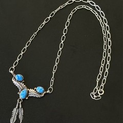 Vintage Sterling Denim Lapis Necklace Signed D | 19’