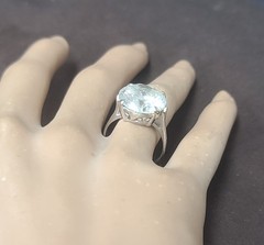 14k White Gold Vintage Filigree Engagement Ring 9.75CT.Natural Round Diamond Cut