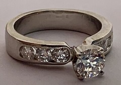 Platinum, Diamond Engagement Ring, Vintage, Estate, Natural, High Color Grade H