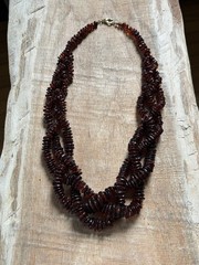 24” 3 Strand Cherry Cognac Baltic Amber Beaded Bold Statement Necklace