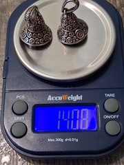 Vintage Sterling Silver Ringing Bell Pendants/ Charms X2