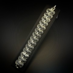 Vintage Coro Bracelet Silver Tone Scroll Open Work Link 1950s MCM Botanical