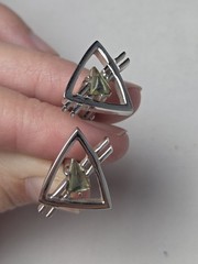 SONNY Vintage Triangle Silver Bullet Back Cufflinks Signed Metal Men