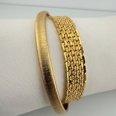 Vintage Monet Bracelet Set of 2 Gold Tone Chain Classic Minimalist Style