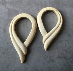 Pair of Vintage Organic Sculptural Teardrop Earring Charms/ Door Knockers 45mm
