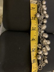 Vintage Silver Tone Charm Bracelet Balls and Bells 7″
