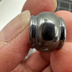 Suzanne Somers Silver 925 Chunky/Huggie Hoop Earrings in a Gun-Metal Grey Color