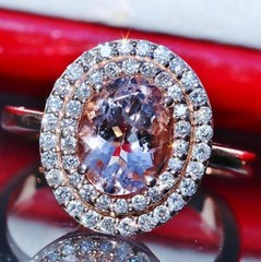 Effy 14k rose gold ring 2.15ct morganite diamond size 7 vintage 4.75gr N3040C