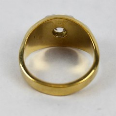LIND Vintage 14KT HGE Gold Plated Mixed Metal Simulated Diamond Ring Size 12.5