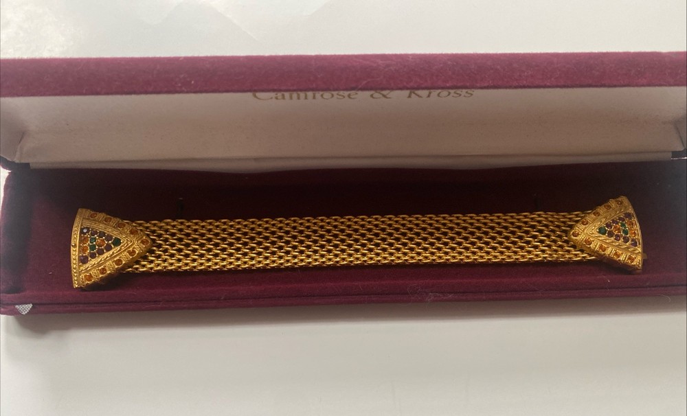 Camrose & Kross Jackie Kennedy Multicolor Stone Thick Gold Link Bracelet