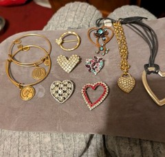 Mixed lot Of Valentine’s Heart Brooches Bracelet Necklace 2 Alex And Ani