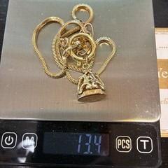 Vintage 12k Gold Filled Pocket Watch Chain FOB, Swivel Dog Clip, OMG Silky Chain