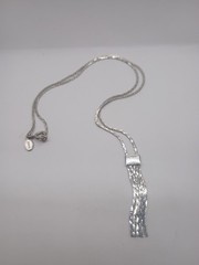 Vintage Signed AVON Y Drop Necklace Silver Tone 17″ 1970-80 Vintage Spring Ring