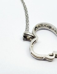 Vintage SPI 925 Sterling Silver “Love” Heart Pendant Chain Necklace (63)