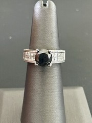 Platinum 1.50ct Black Diamond Solitaire With .75ct Diamond Accents (A3)