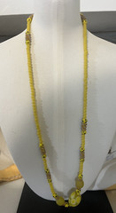 CZECH YELLOW GLASS NECKLACE 39CM