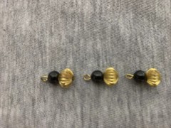 Vintage Black & Brass Corrugared Bead Charm Lot