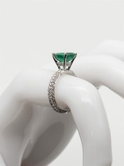 Estate $8000 5.50ct Natural Emerald VS G Diamond Platinum Eternity Ring SZ 5.25