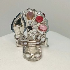 Art Deco Mazer Bros Dress Clip Fruit Salad Tutti Frutti Crystal Floral Spray