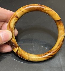 Vintage Chocolate Milk Glass Bangle Bracelet Marbled Caramel Brown 20cm or 7.8”