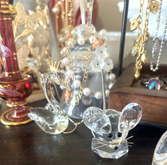 Vintage Estate Costume Jewelry Lot Glowers Trifari Avon Crystal w/Display Pcs.