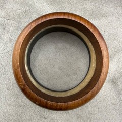 Vintage Bangle Bracelet Wood Acrylic Chunky Laminated 8.5”