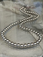 Vintage Sterling Silver Ball Beaded Necklace & Bracelet