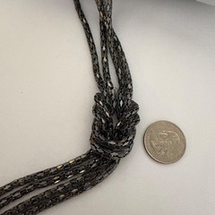 Vintage Mesh Chain Sautoir Necklace Long Flapper Statement Jewelry 24 inch