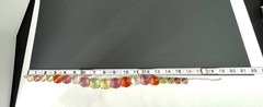Gripoix Style Riviere Necklace Choker Pink Green Gumdrop Cabochon Gold Tone