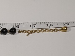 Monet Necklace Black & Gold Tone Beads Signature Tag 16″ Choker Extended 1990s