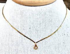 Vintage 14K 585 Uno A Erre w/ a Diamond Pendant Necklace 16″ 3.38gr C link Chain
