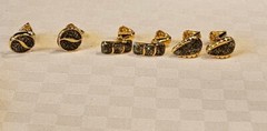 Evan St. Clair Gold Tone Diamond Dust Clip Earrings