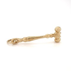 Vintage 14k Gold Judge Gavel Charm, Pendant