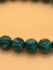 Green Malachite Stone Round Bead Stretch Bracelet Gemstone