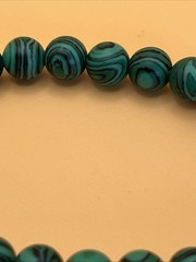 Green Malachite Stone Round Bead Stretch Bracelet Gemstone