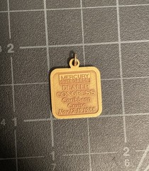 NICE! VTG MERCURY OUTBOARDS DEALER CONGRESS 1988 CARIBBEAN CHARM GOLD FILLED GF