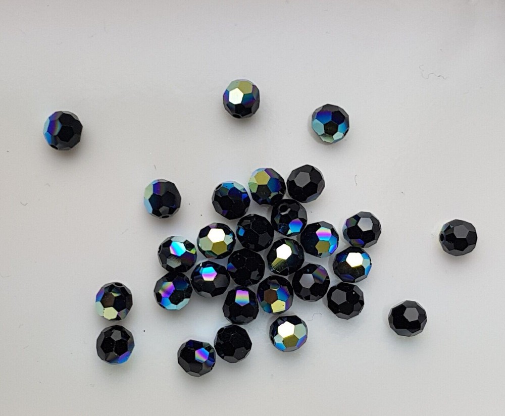 12 x SWAROVSKI 5000 CRYSTAL AB 6mm Round Faceted BEAD