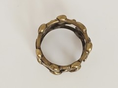 VTG Brutalist Modernist Brass Abstract Drippy Free Form Wide Band Ring 6 1/2