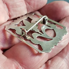 Sterling Silver Flower Brooch A.J.S 1904 English Hallmarked 4.5g [6764]