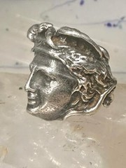 Face ring Mercury Greco Roman Classical face band size 7.50 sterling silver wome