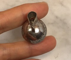 VTG Sterling Silver Etched Jingle Ball Pendant Mexico