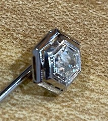 ANTIQUE ART DECO LADY’S 1/4 CT DIAMOND STICK PIN 18K WHITE GOLD GAL CERT EX COND