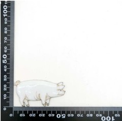 Good Luck Pig Motif – Japanese cloisonné enamel Mini Brooch Made-to-order NEW