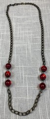 Vintage Gothic Jewelry Y2K Roses Choker Red Beaded Lot of 3 Necklaces & Earrings