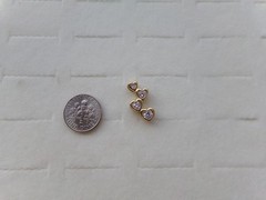 Gold over Sterling Silver 925 Hearts Pendant