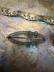 Vintage 900 Silver Bracelet And 800 Brooches