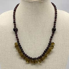 Vintage Molded Glass Necklace Egyptian Revival Bib Fall Colors 21″